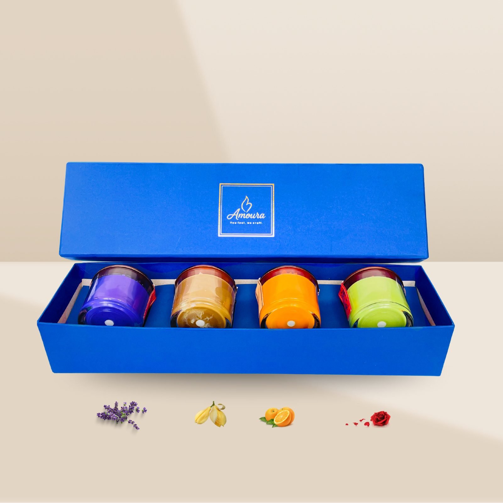 Amoura Original | Premium 4-in-1 Scented Candle Gift Set