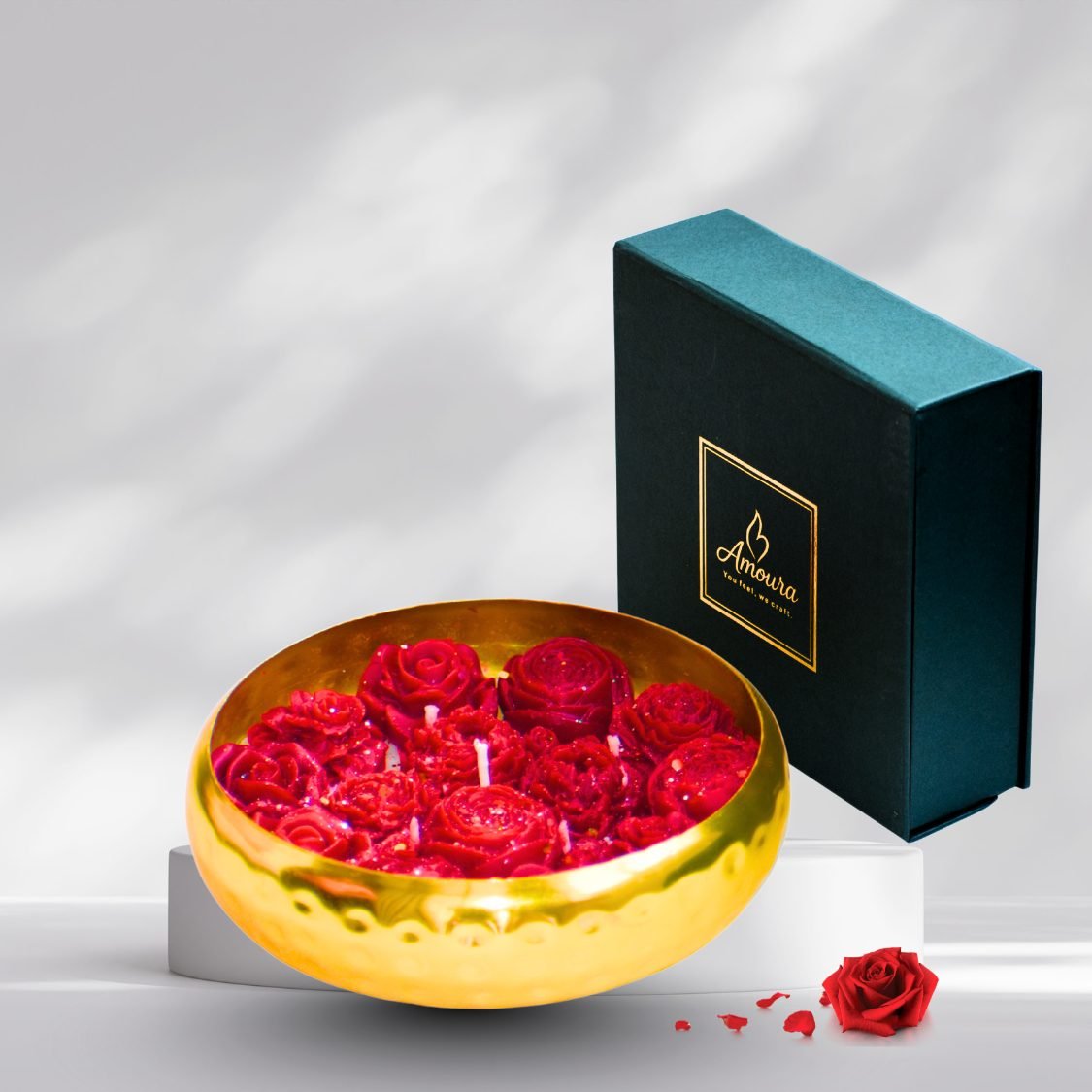 Royal Rose Urli – Handmade Scented Candle