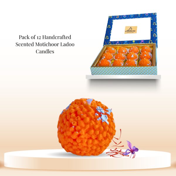 Saffron Bliss Ladoo Candles — Pack of 12