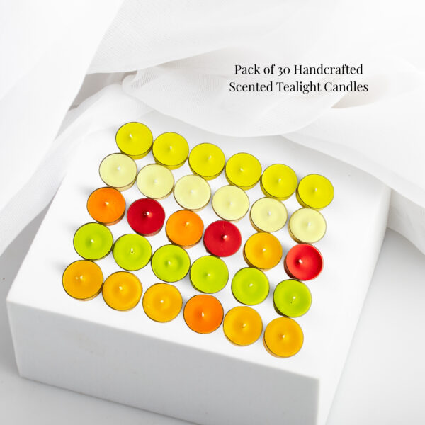 Multicolour Soy Wax Scented Tealight Candles – Pack of 30