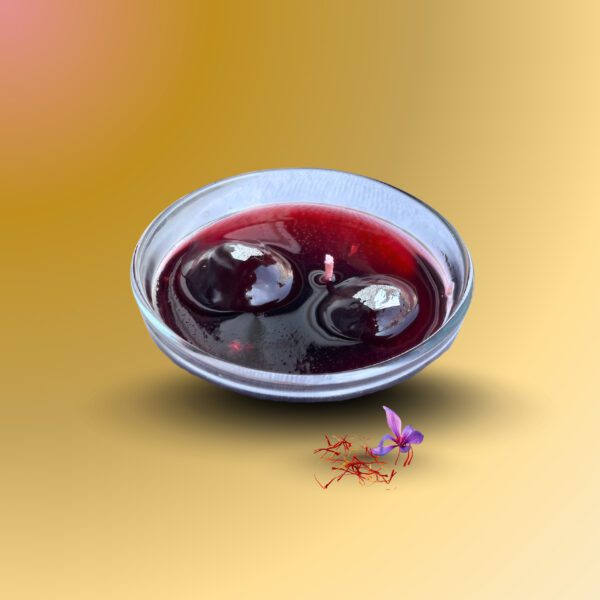 Gulab Jamun Scented Candle – Saffron Bliss (Pure Soy Wax | Glass Bowl)