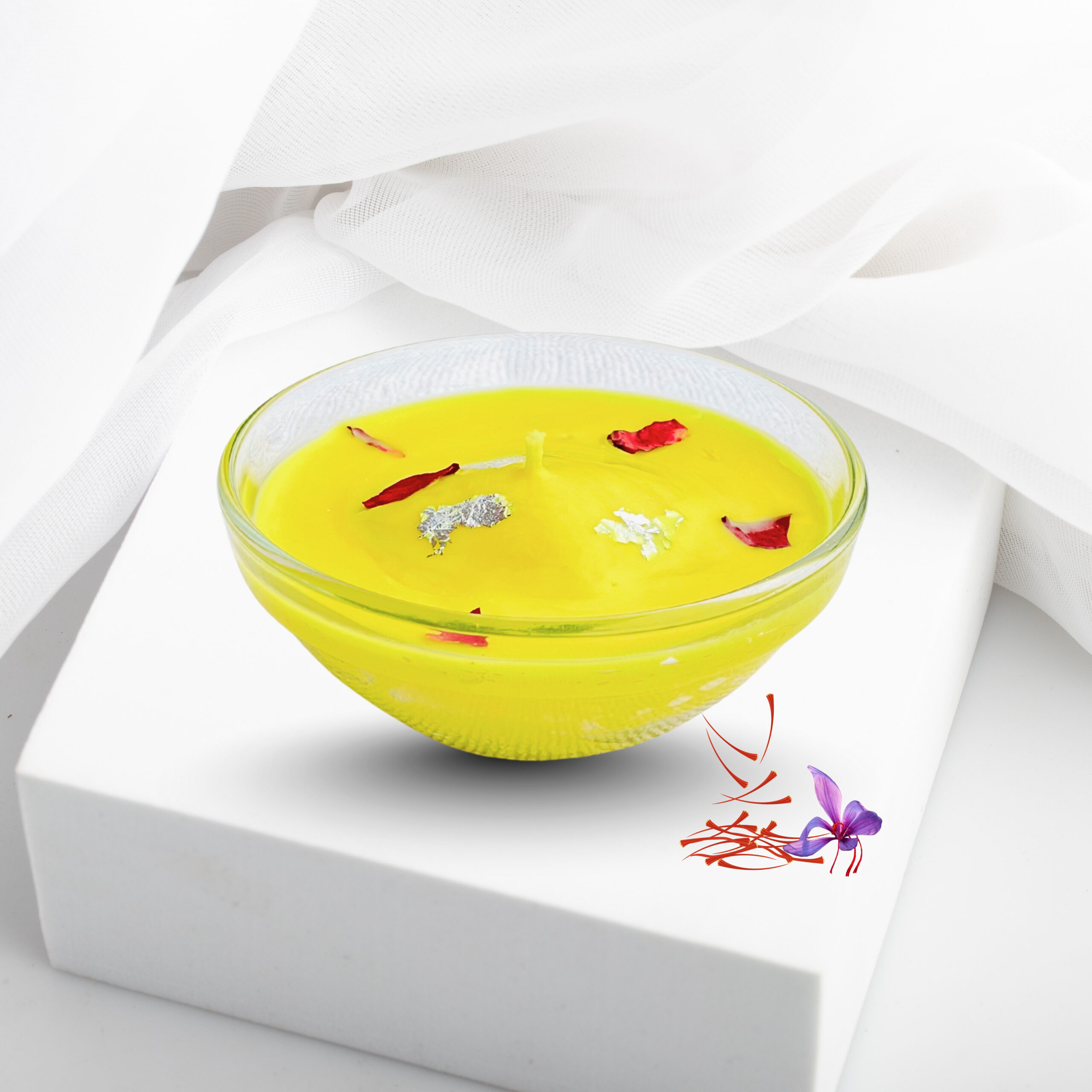 Handmade Rasmalai Soy Wax Candle with Natural Kesar Fragrance