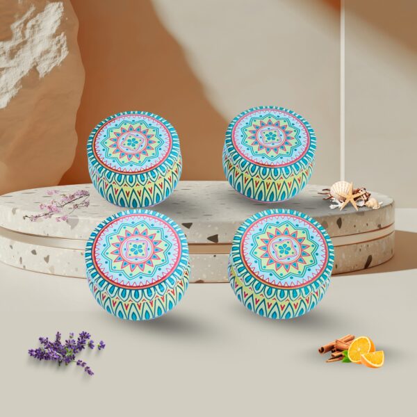 Elemental Essence – Set of 4 Scented Tin Jar Candles (4 Unique Fragrances)