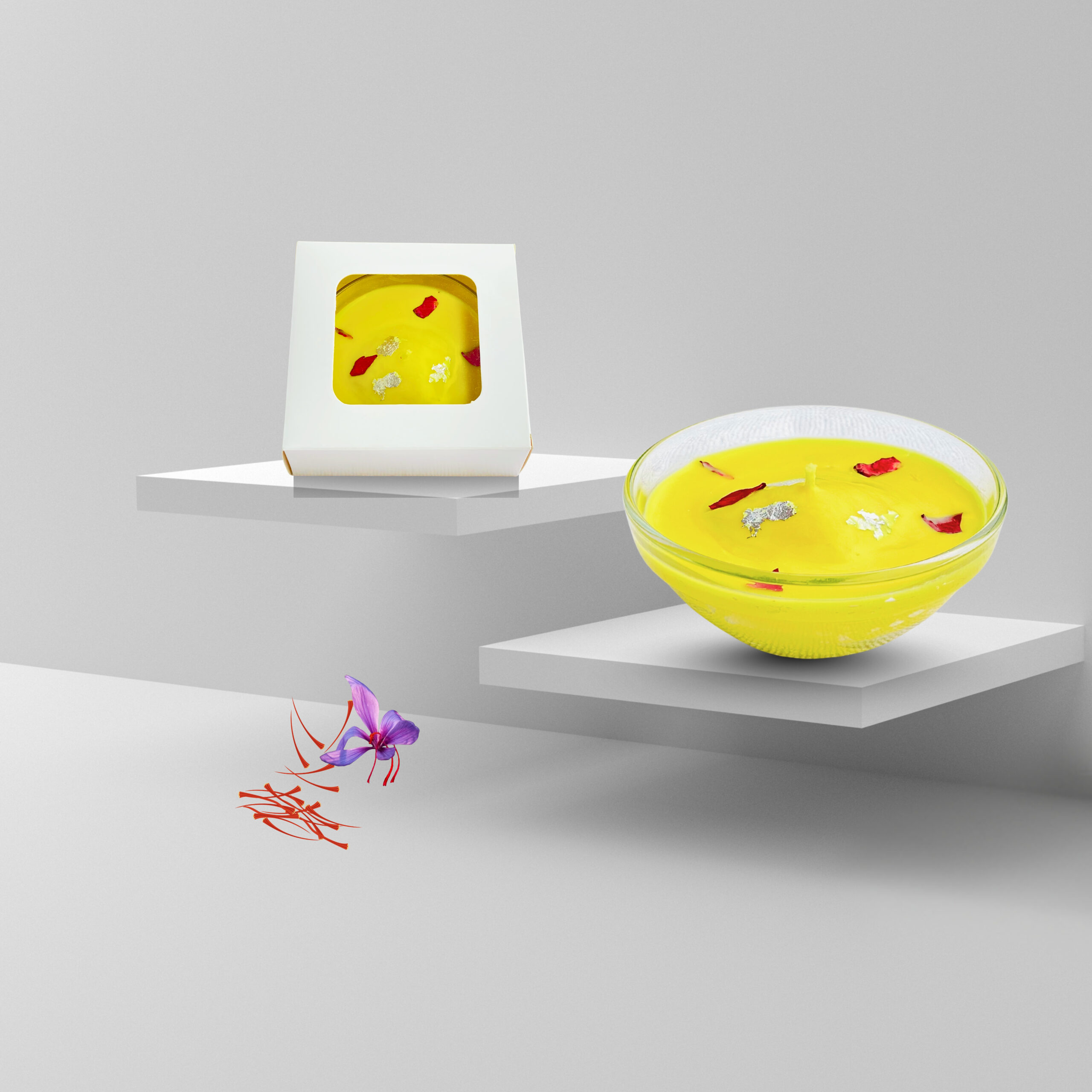 Handmade Rasmalai Soy Wax Candle with Natural Kesar Fragrance - Image 2