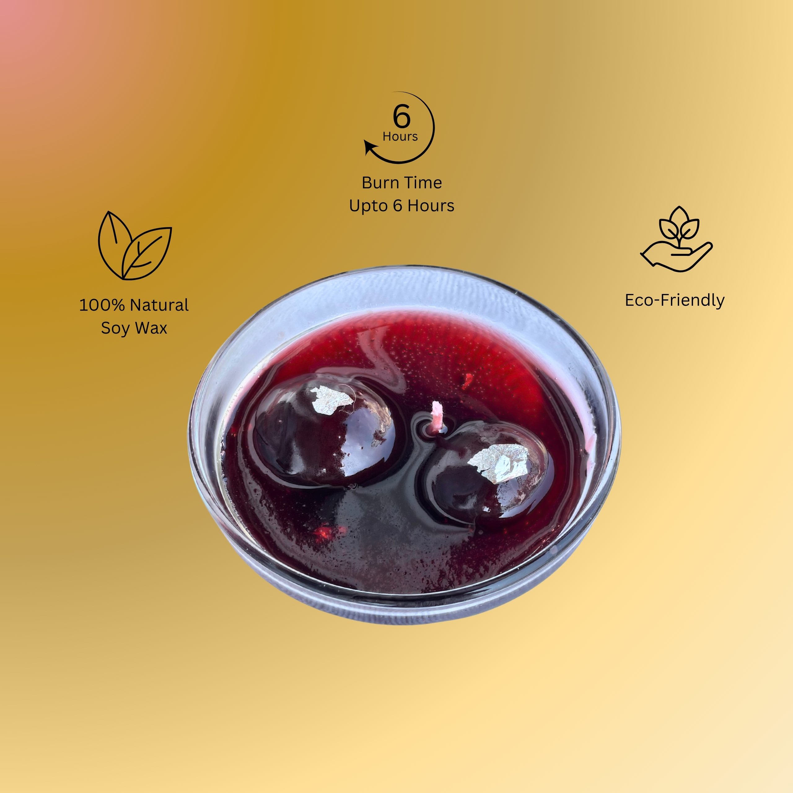 Gulab Jamun Scented Candle – Saffron Bliss (Pure Soy Wax | Glass Bowl) - Image 3