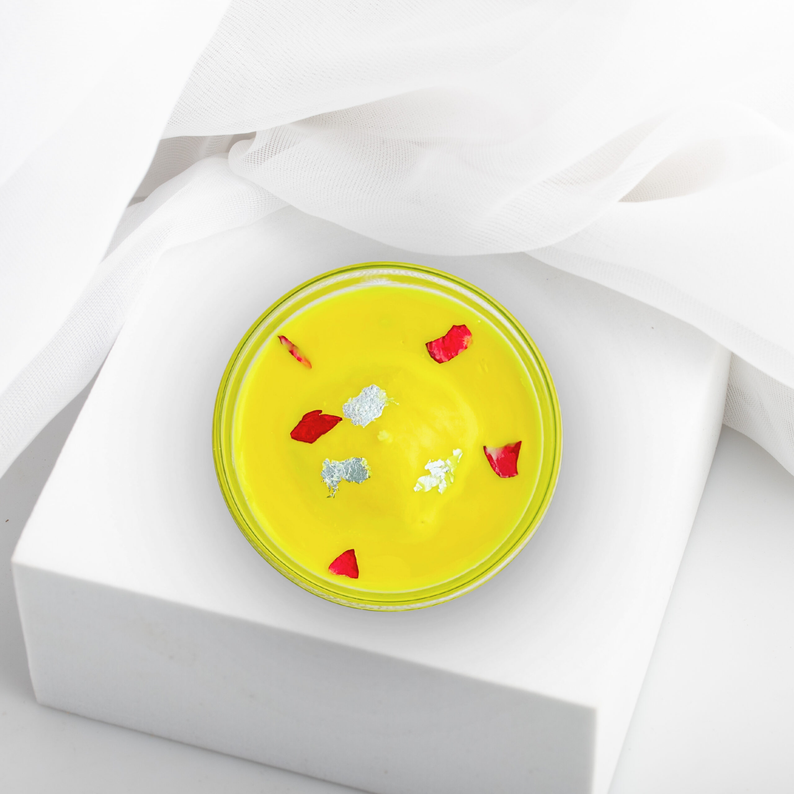 Handmade Rasmalai Soy Wax Candle with Natural Kesar Fragrance - Image 3