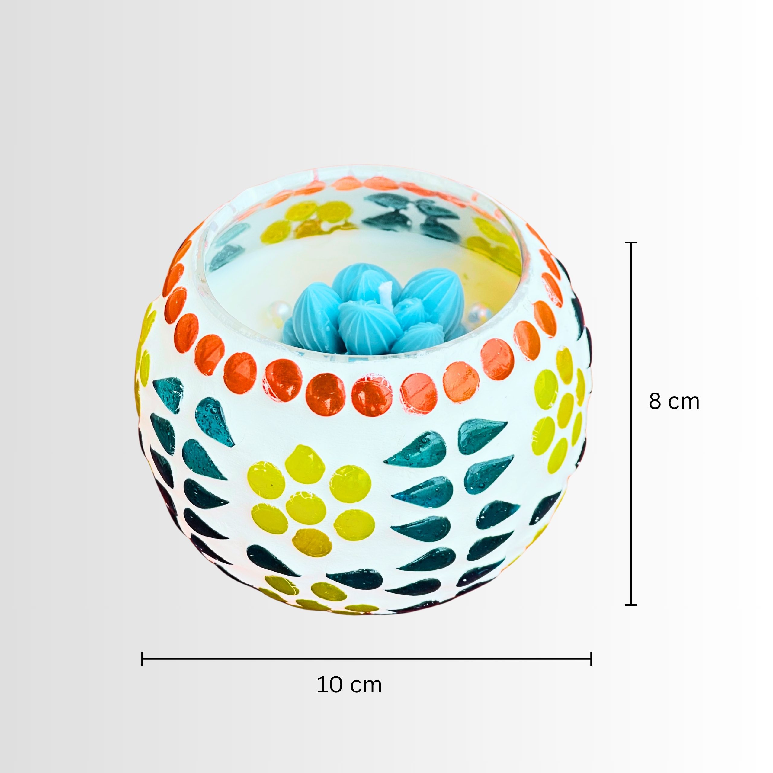 Mosaic Glow Candle – Oceanic Mist (Pure Soy Wax | Glass Bowl) - Image 4