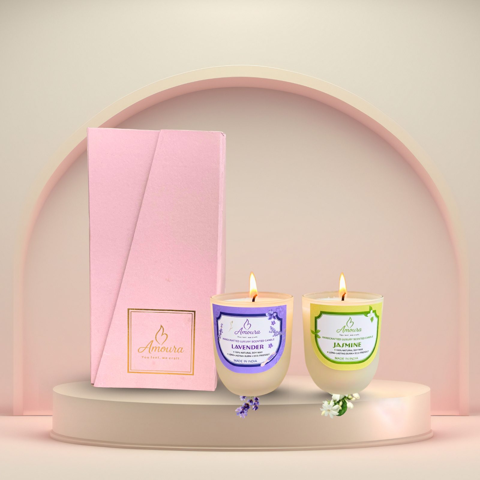 AMOURA ORIGINAL Luxe Frosted Aroma Duo – Natural Soy Wax Candles - Image 2