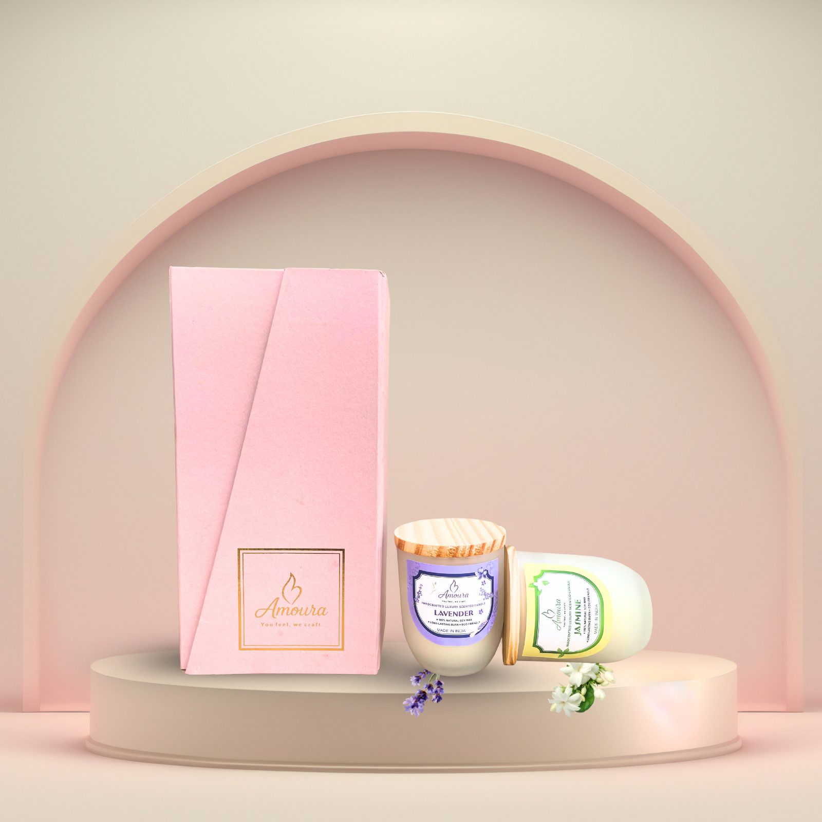 AMOURA ORIGINAL Luxe Frosted Aroma Duo – Natural Soy Wax Candles - Image 3