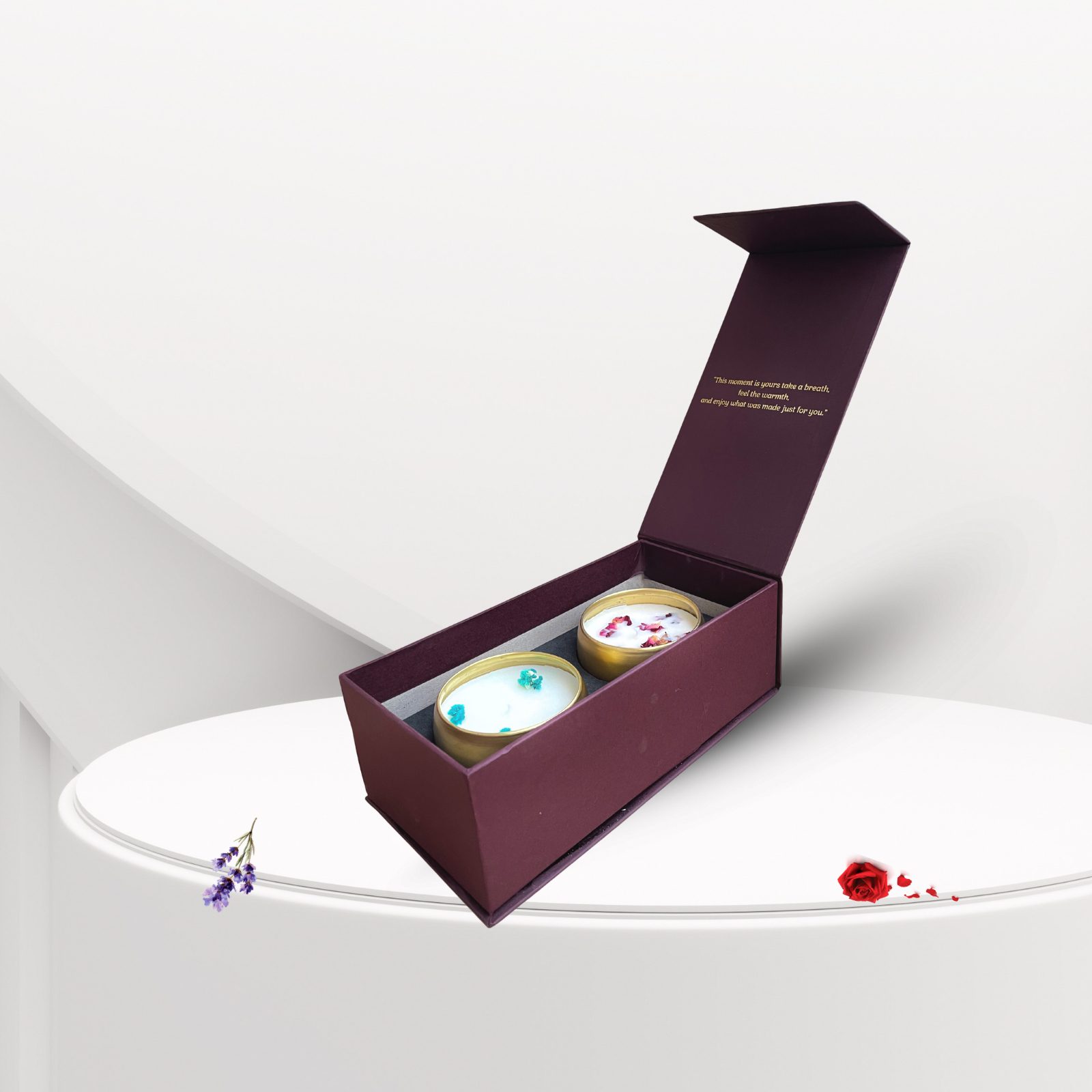 AMOURA ORIGINAL Royal Aroma Metal Votive Duo – Rose & Lavender - Image 2