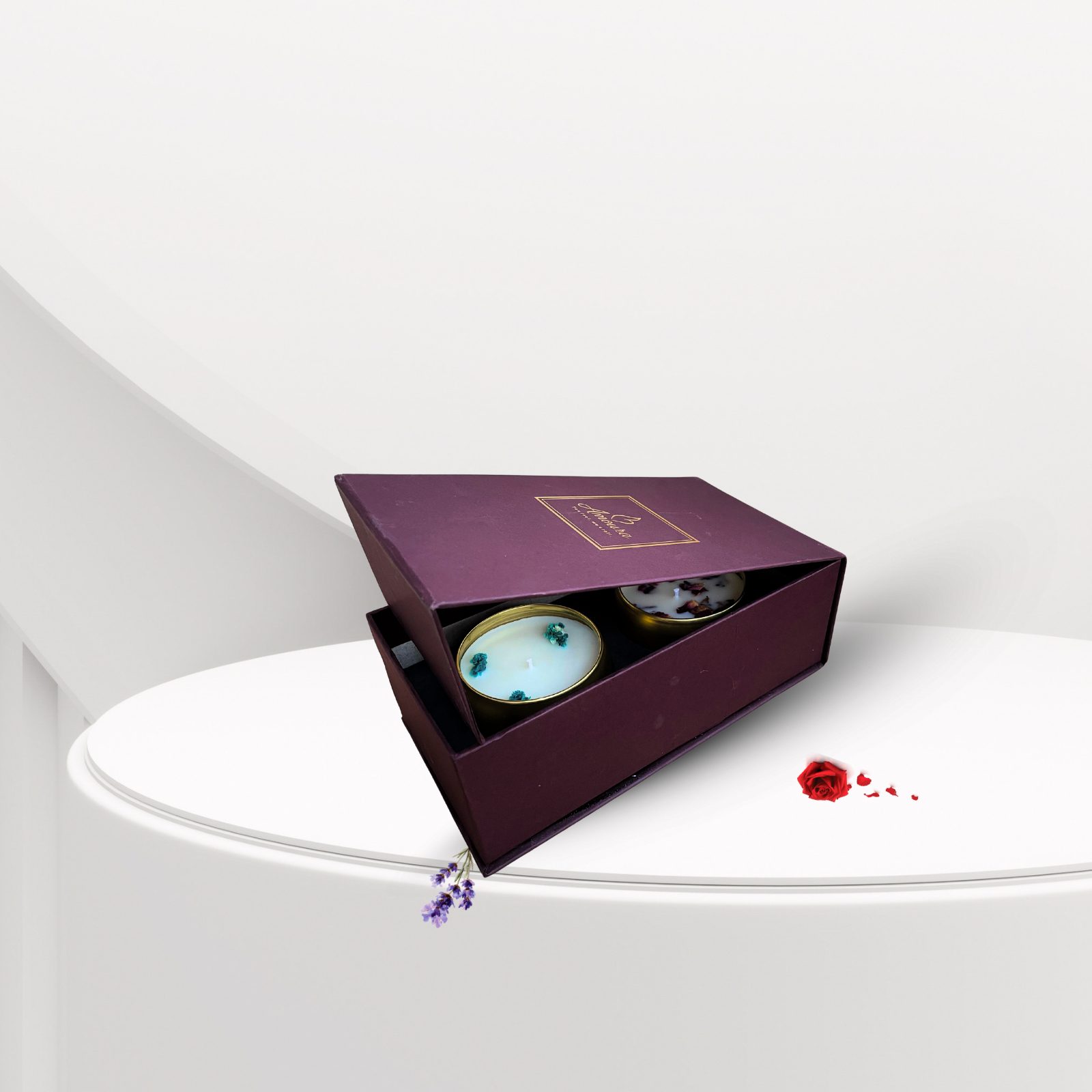 AMOURA ORIGINAL Royal Aroma Metal Votive Duo – Rose & Lavender - Image 3