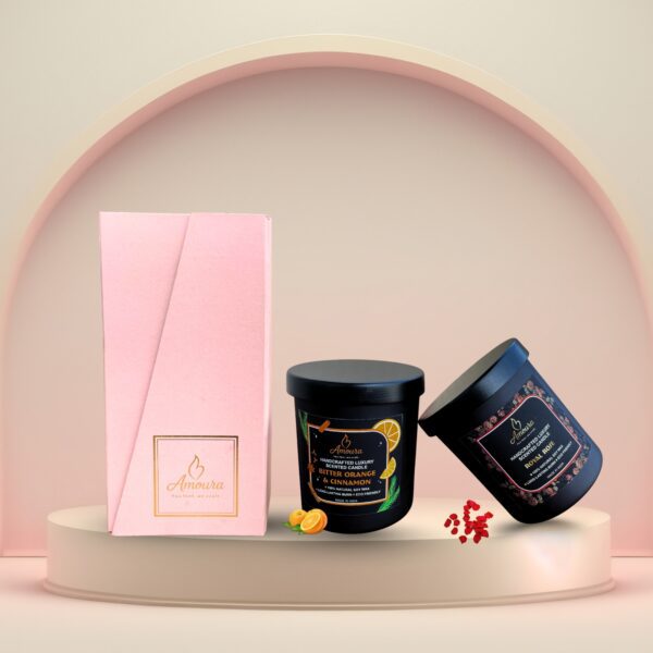 Amoura Cozy Nights Scented Candle Duo – Luxury Gift Pack