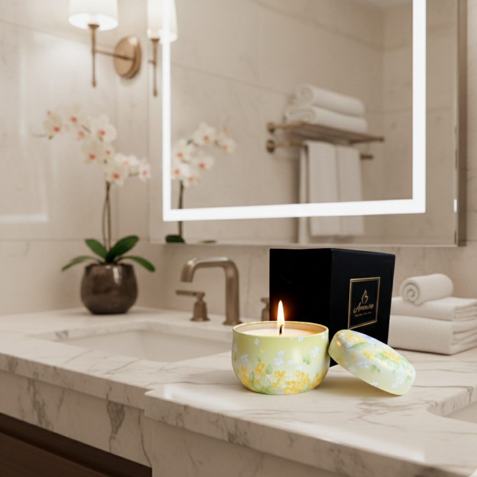 AMOURA ORIGINAL Signature Scent Tin Candle – Soy Wax & Natural Oils - Image 4