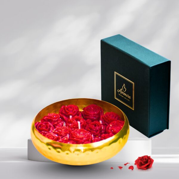 Royal Rose Urli – Handmade Scented Candle